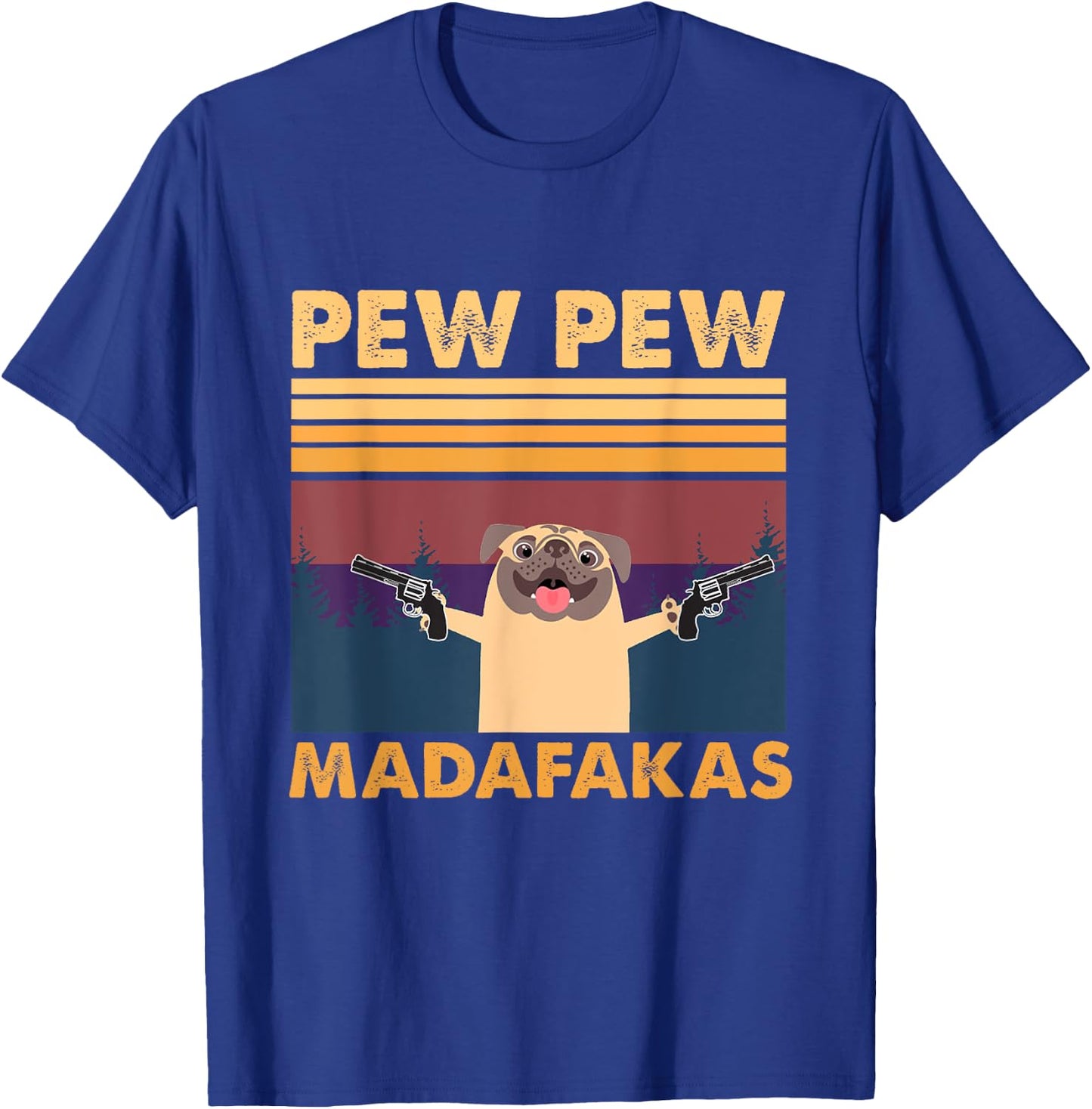 Vintage PewPew Mada-fakas Crazy Pew Pug T-Shirt - T-Shirt | Royal