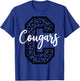 Cougars School Spirit Mascot Leopard Cheer Fan Game Day T-Shirt - T-Shirt | Royal