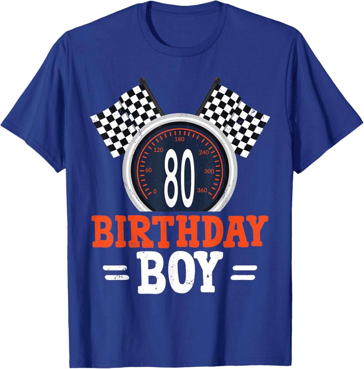 Race Car 80th Birthday Racing Car Driver 80 Year Old Funny T-Shirt - T-Shirt | Royal