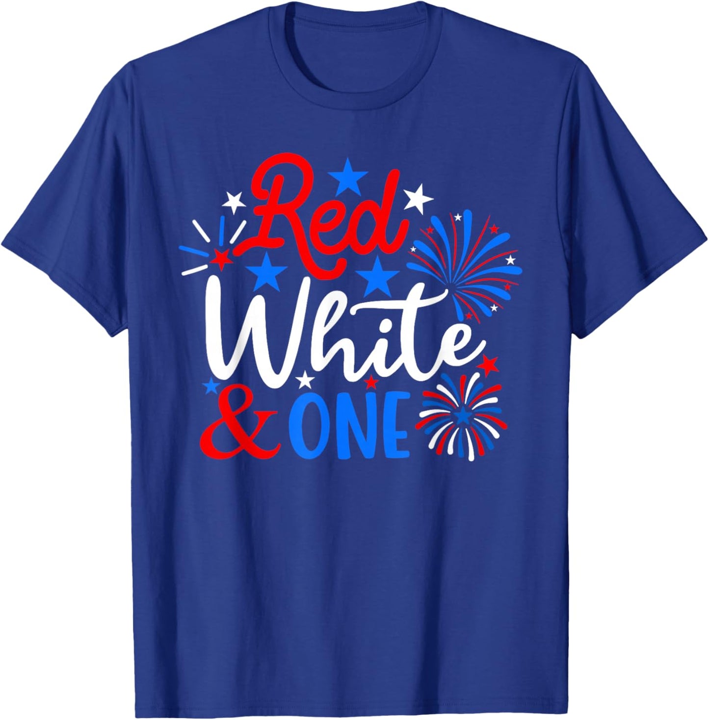Red White And One 4th Of July 1st Birthday Patriotic T-Shirt - T-Shirt | Royal