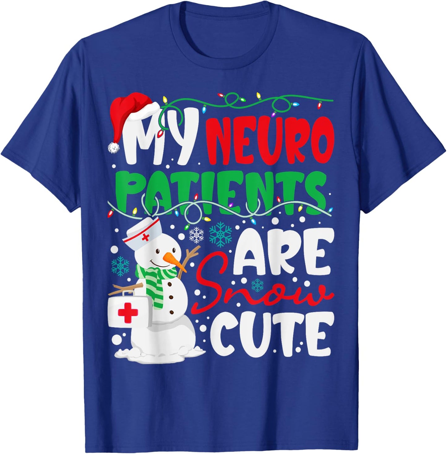 Funny Neuro Christmas Snowmies Cute Neuroscience Nurse T-Shirt - T-Shirt | Royal