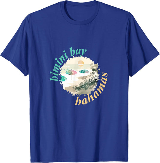Bimini Bay Beach Umbrellas Men Women T-Shirt - T-Shirt | Royal