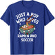 Just a boy who loves Ramen & Soccer funny T-Shirt - T-Shirt | Royal