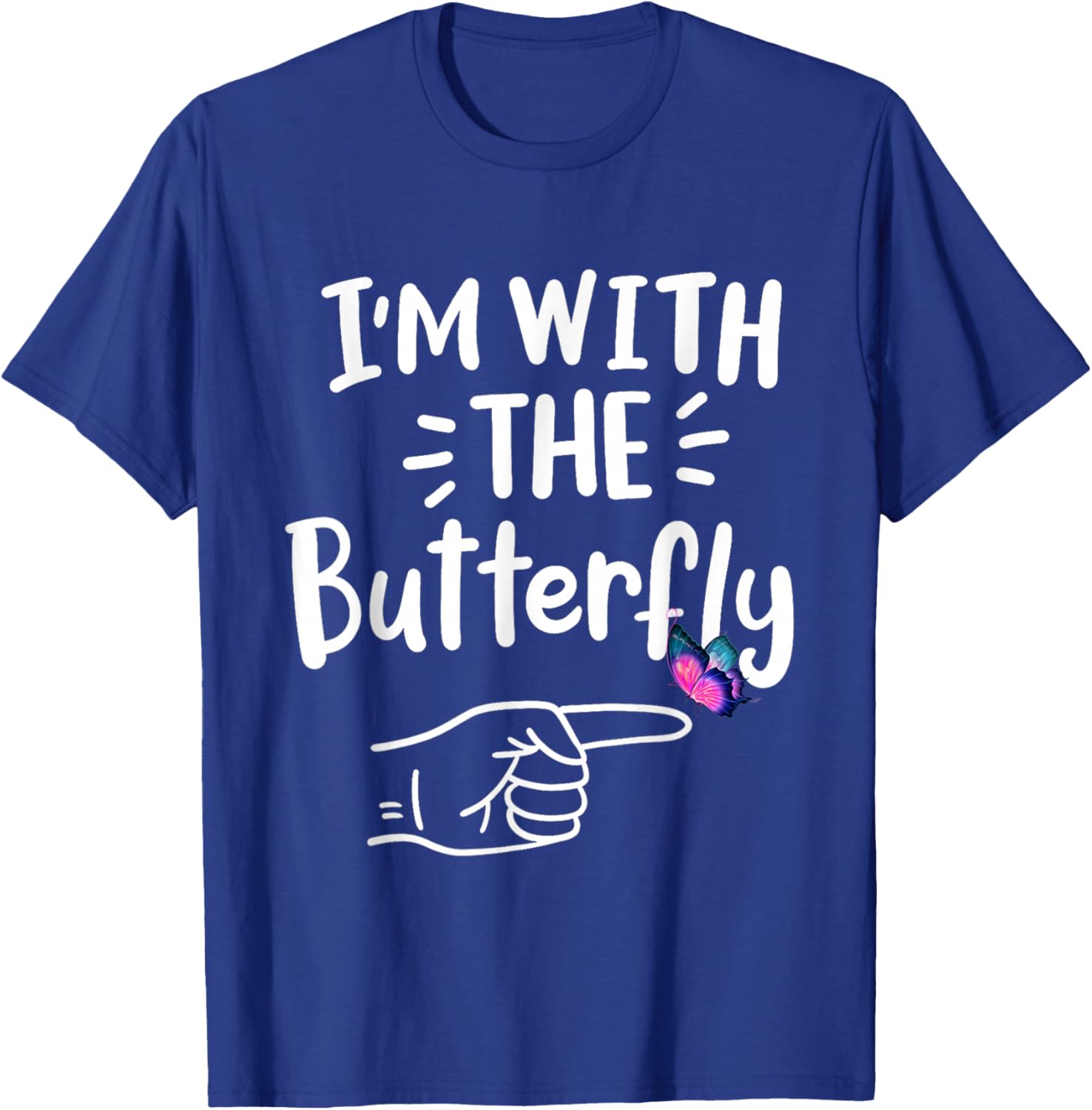 I'm With Butterfly Party Matching Couples Halloween Costume T-Shirt - T-Shirt | Royal