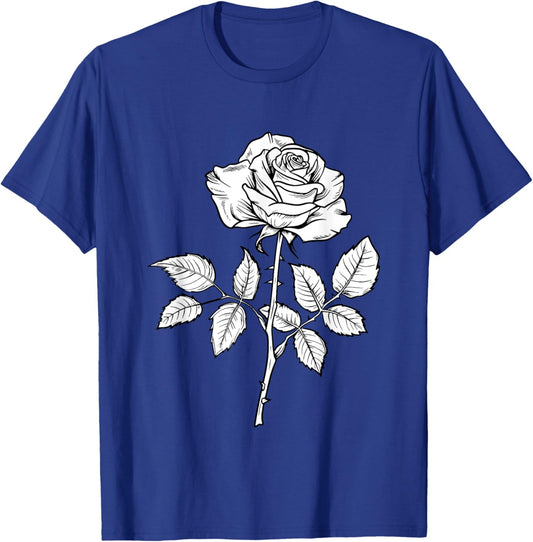 White Rose Graphic T-Shirt - T-Shirt | Royal
