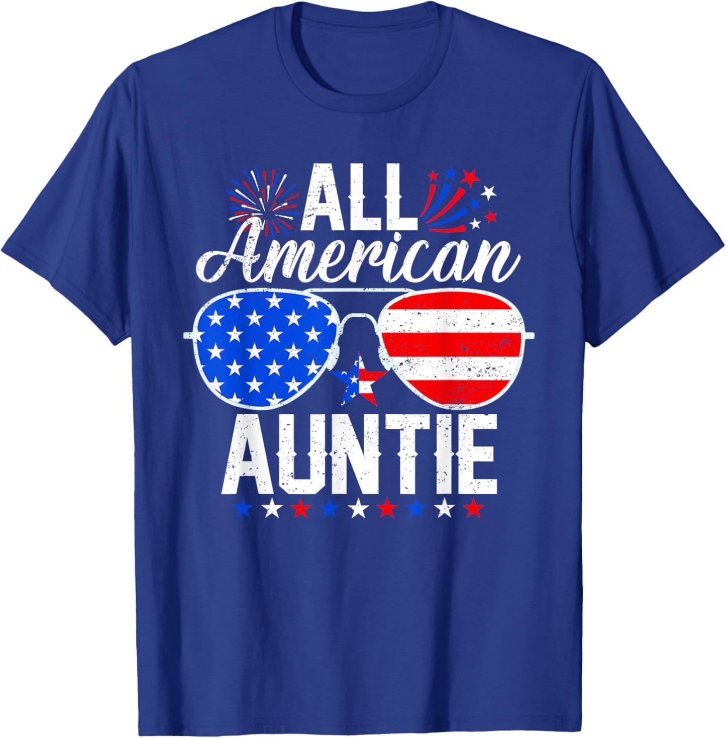 All American Auntie Funny 4th of July Family Matching T-Shirt - T-Shirt | Royal