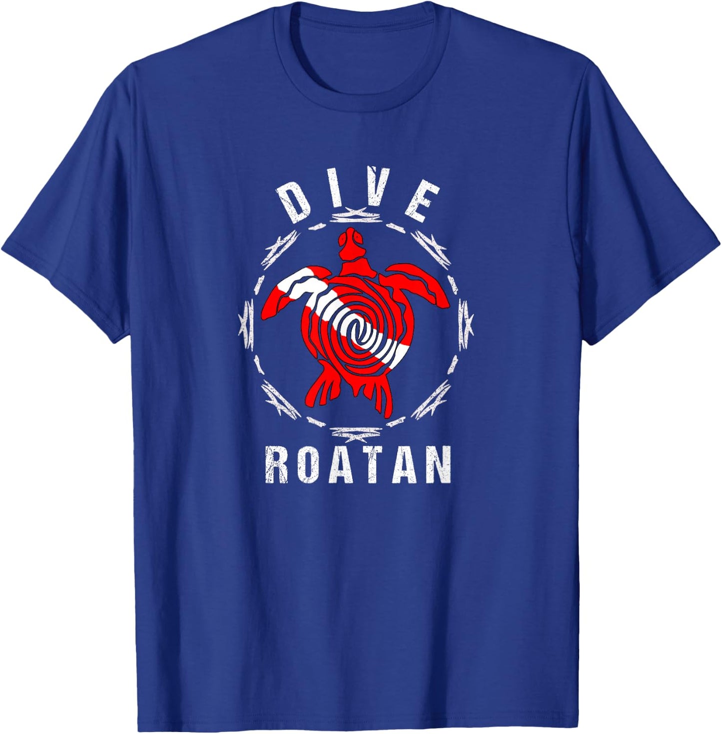 Dive Roatan Vintage Tribal Turtle Gift T-Shirt - T-Shirt | Royal