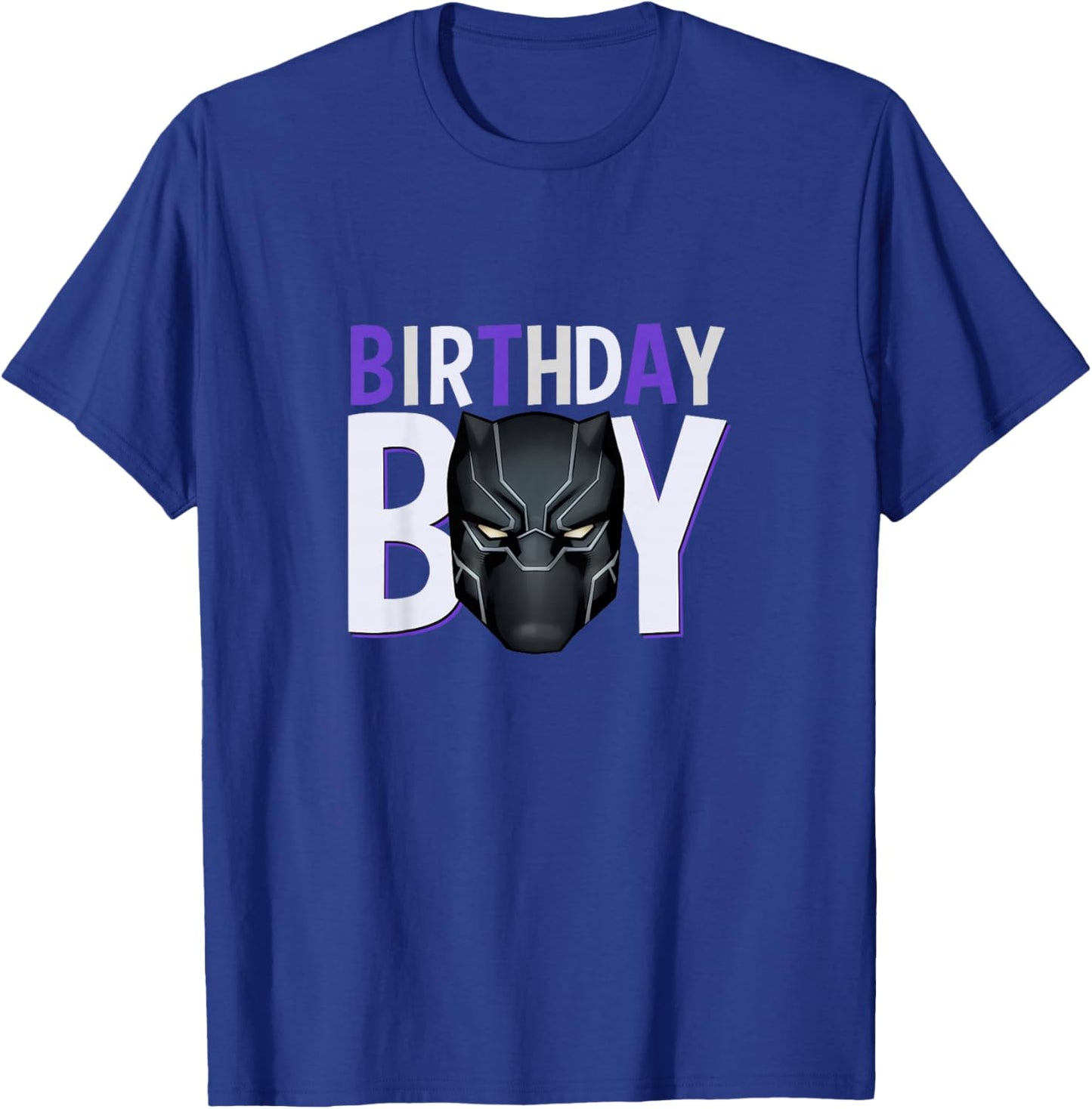 Kids Marvel Avengers Classic Black Panther Super Birthday Boy T-Shirt - T-Shirt | Royal