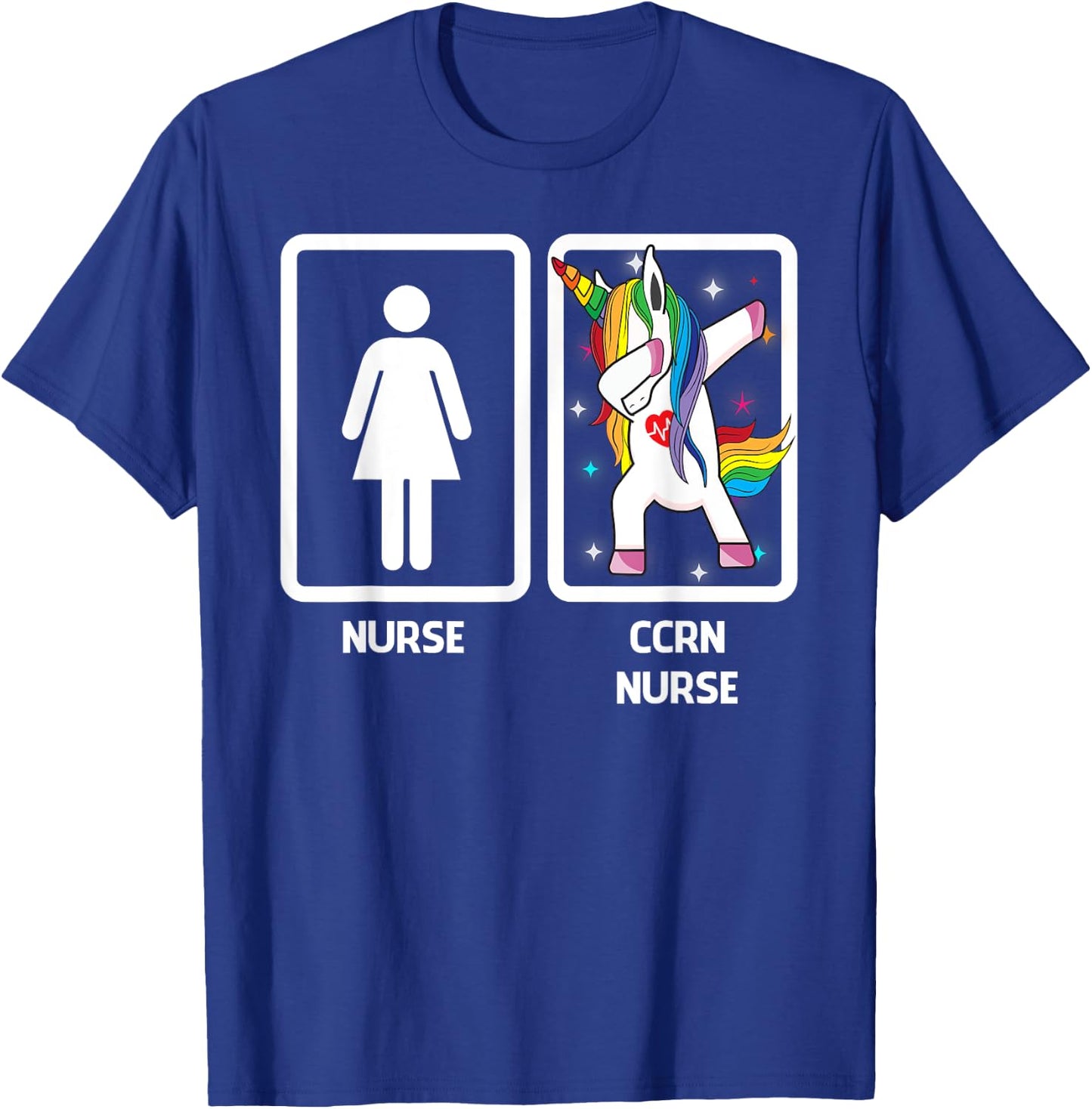 CCRN Nurse Unicorn Dabbing Funny Dabbing CCRN Nurse Gift T-Shirt - T-Shirt | Royal