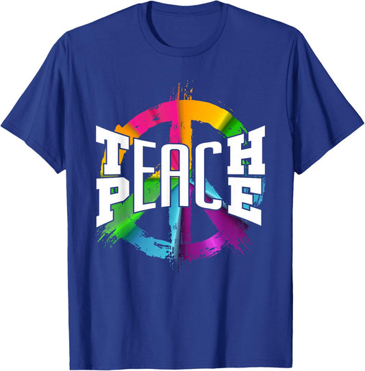 International Teach Peace Hippie Freedom Day T-Shirt - T-Shirt | Royal