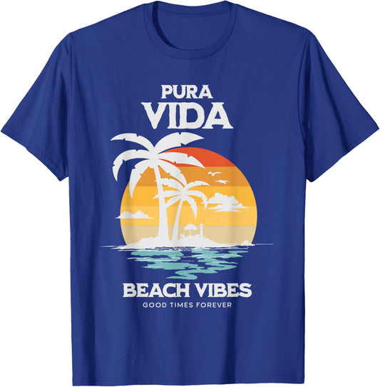 Pura Vida Surfing, Costa Rica, Surfing Pura Vida T-Shirt - T-Shirt | Royal