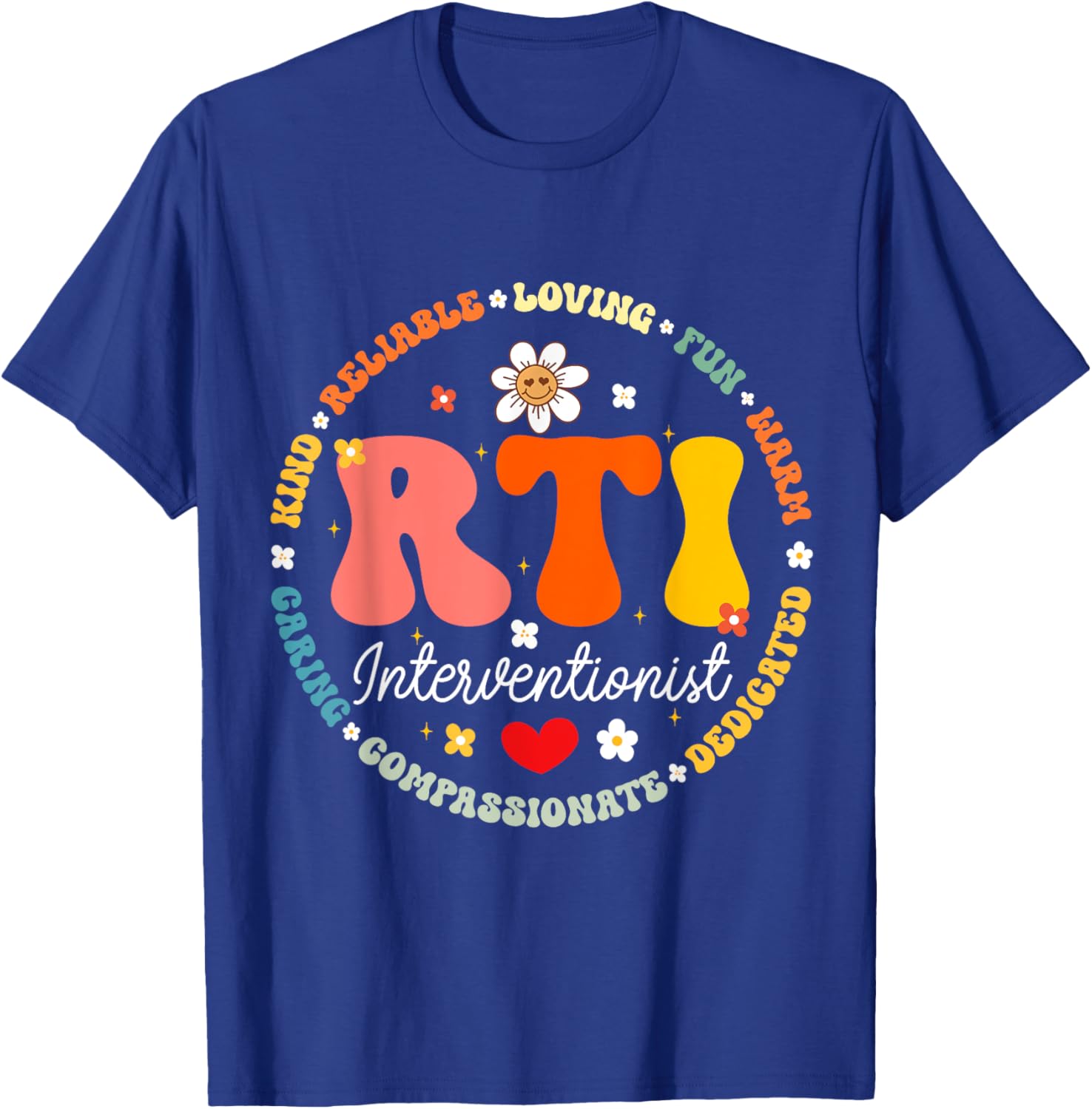 Groovy RTI Interventionist T Response Teacher Squad Women Kids T-Shirt - T-Shirt | Royal