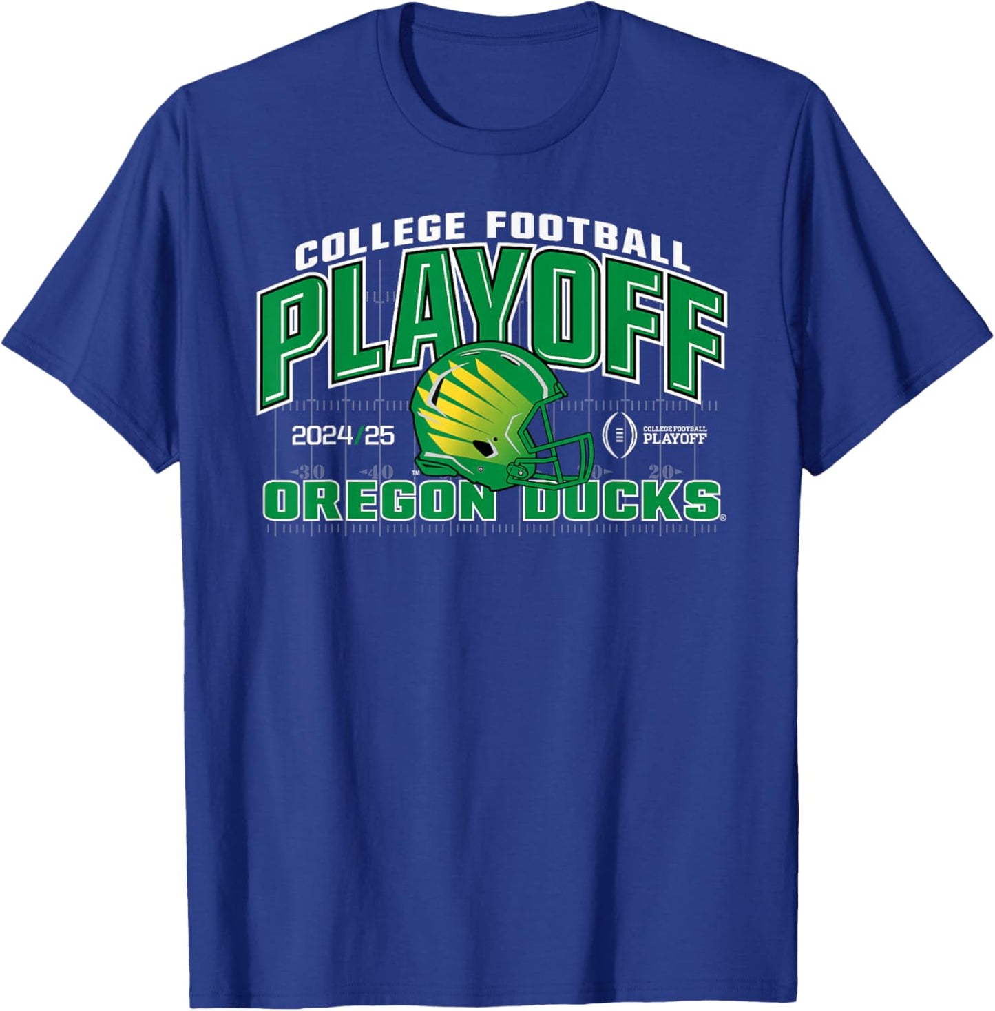 Elite Authentics Oregon Ducks -Adult College Football Playoff CFP 2024-2025 - Black, Short Sleeve, , Straight Fit, Adult Size 6/7 T-Shirt - T-Shirt | Royal