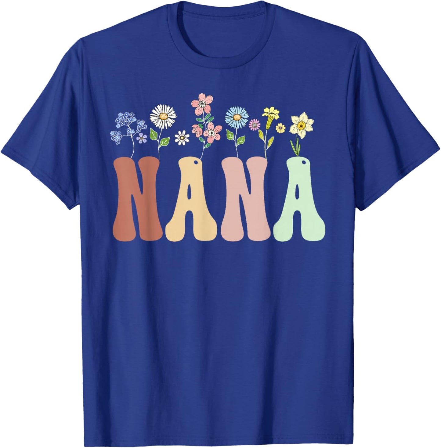 Nana Gifts Women Wildflower Floral Design Nana T-Shirt - T-Shirt | Royal