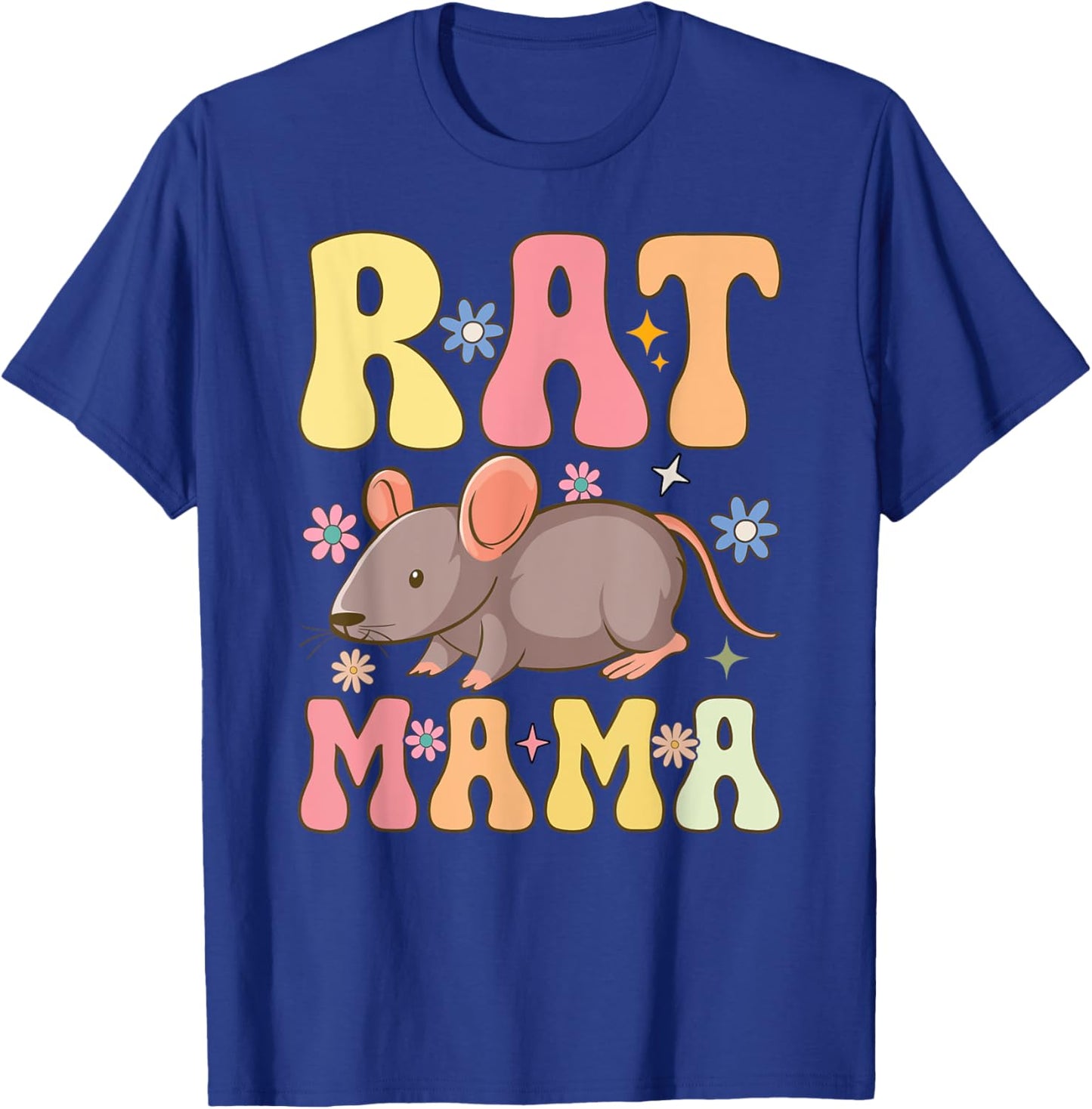 Rat Mama Groovy Rat Mom Female Rat Pet Owner T-Shirt - T-Shirt | Royal