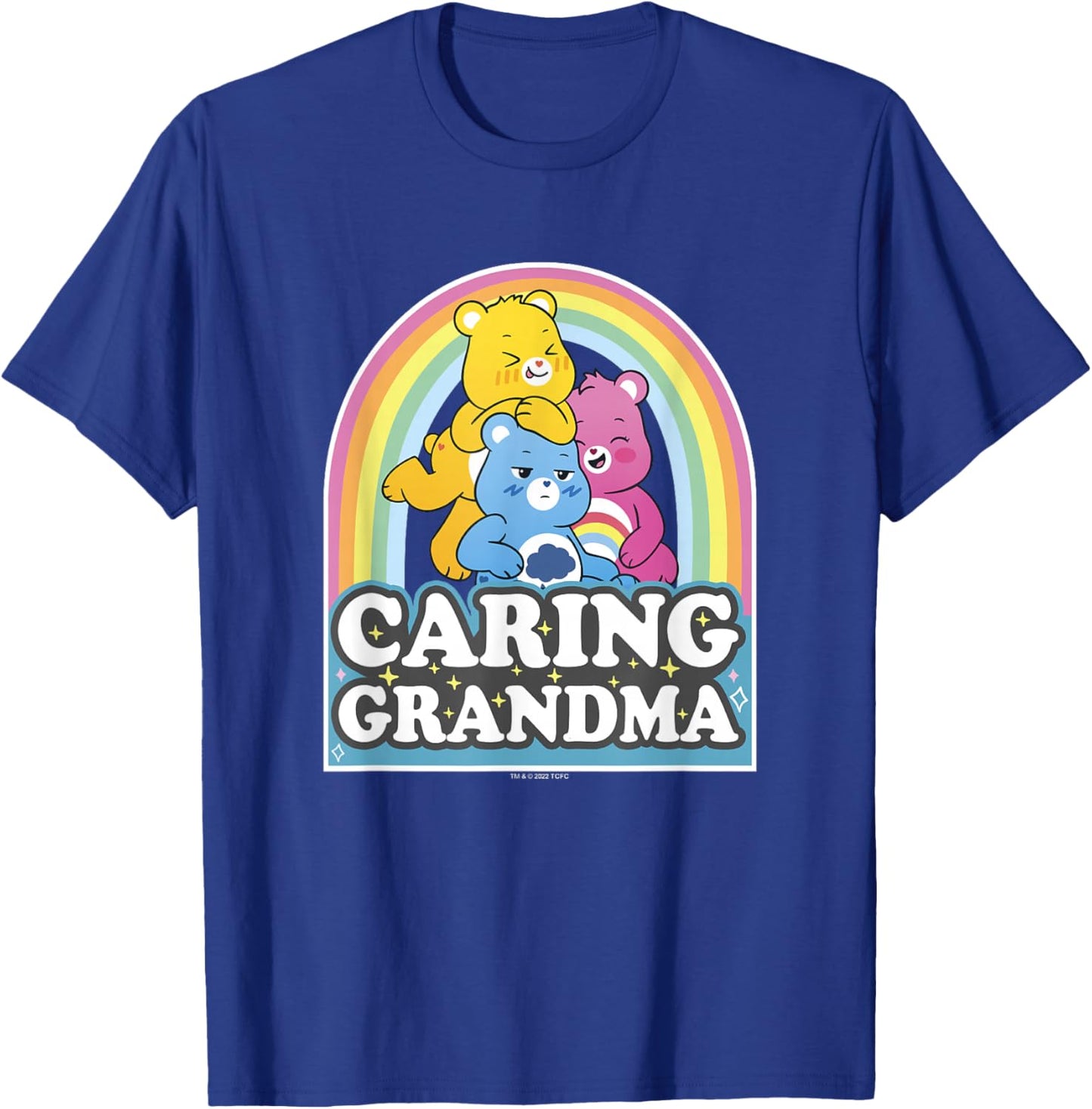 Care Bears Caring Grandma Retro Rainbow Grumpy Group Shot T-Shirt - T-Shirt | Royal