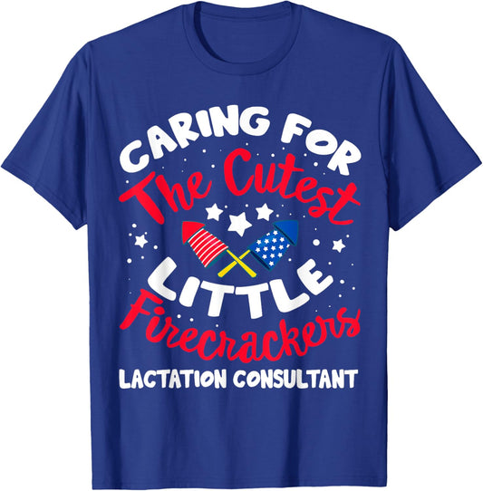 4th Of July Labor And Delivery Lactation Consultant Nurse T-Shirt - T-Shirt | Royal