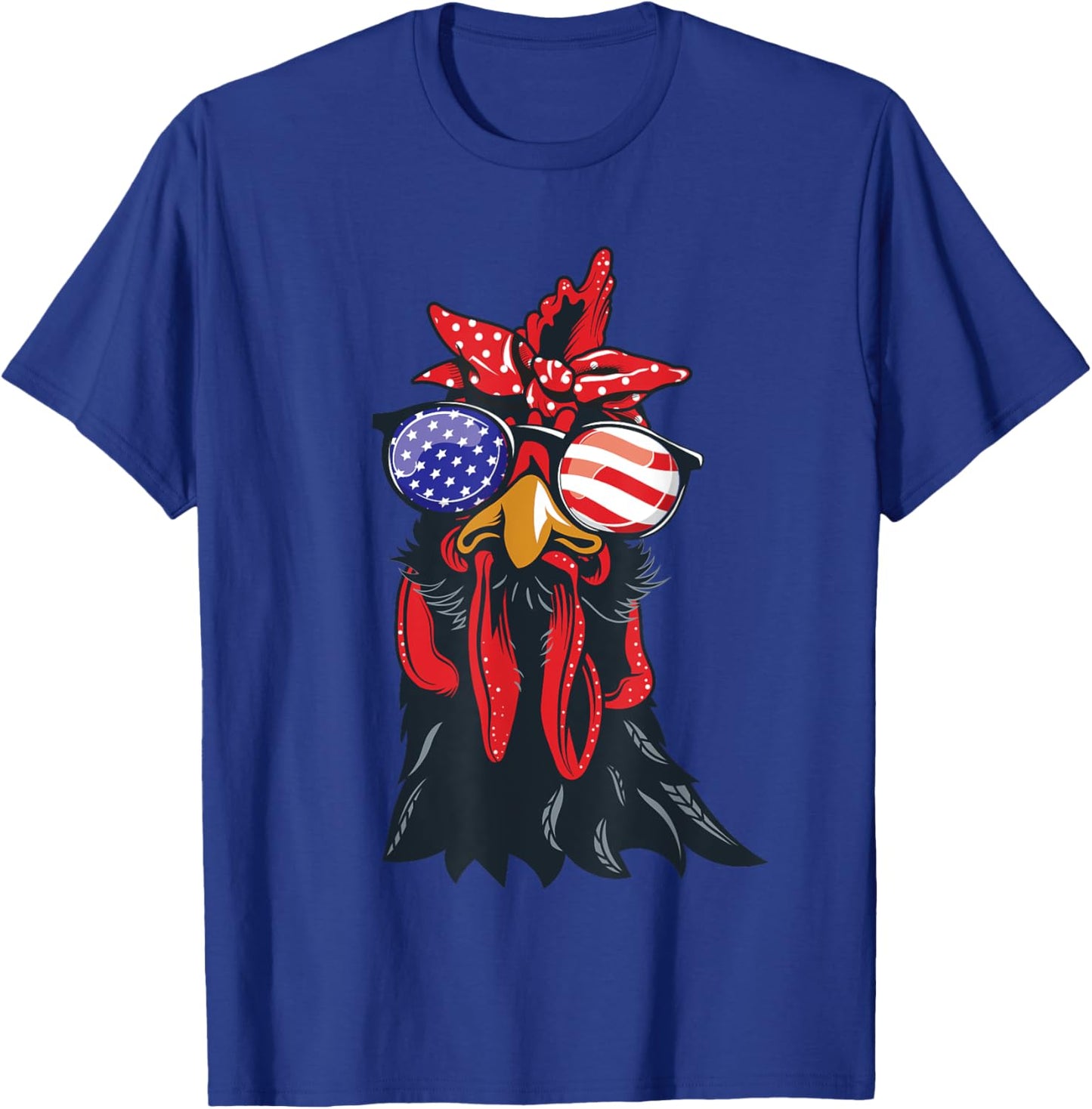 Chicken 4th of July Shirt Chicken-Lover American USA Flag T-Shirt - T-Shirt | Royal