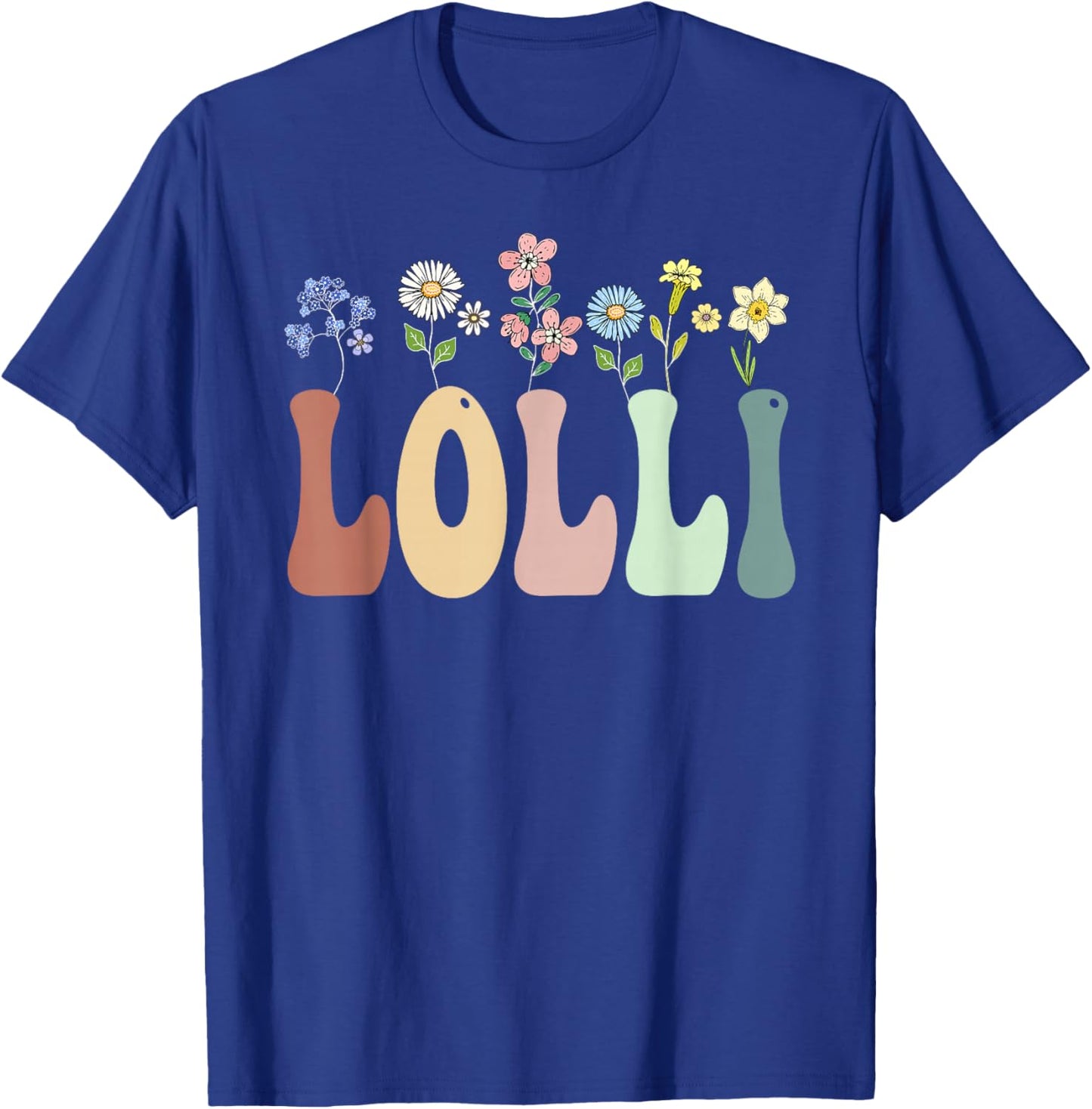 Lolli Gifts Women Wildflower Floral Design Lolli T-Shirt - T-Shirt | Royal