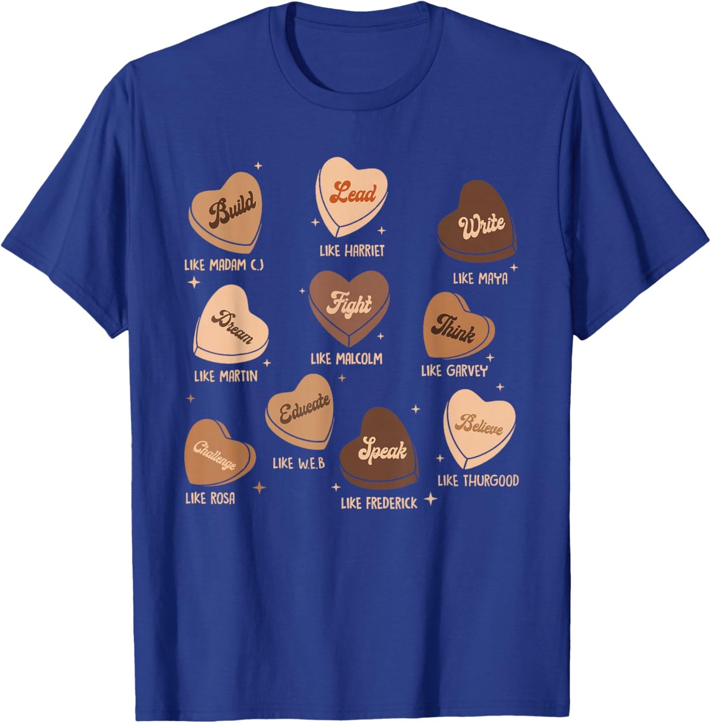 Candy Heart Martin Lead Like Harriet Black History Month T-Shirt - T-Shirt | Royal