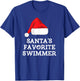 Santa's Favorite Swimmer Christmas Funny Xmas Swimming Swim T-Shirt - T-Shirt | Royal