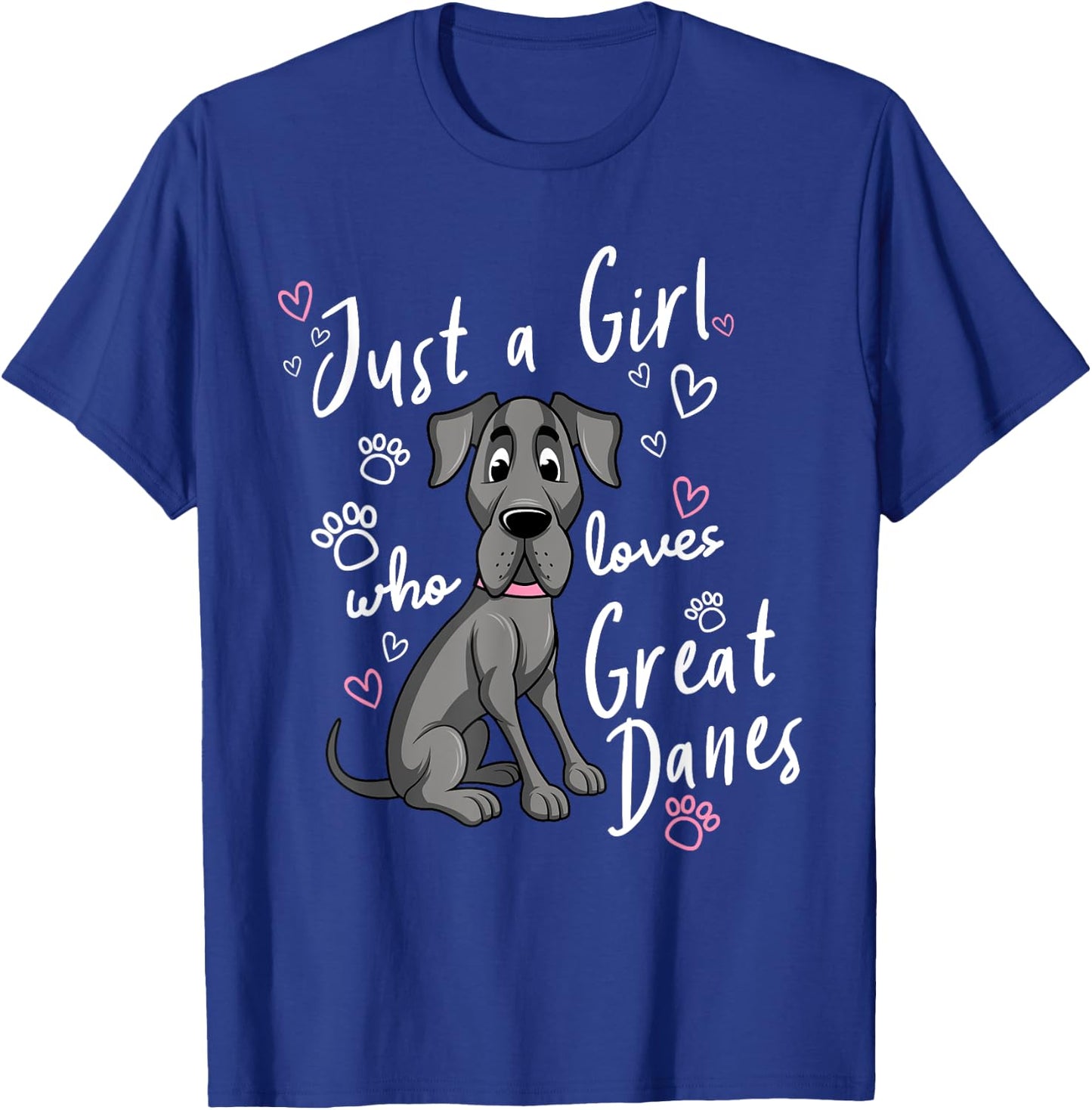 Funny Great Dane Dog Owner Pet Lover Puppy Women Kids Gift T-Shirt - T-Shirt | Royal