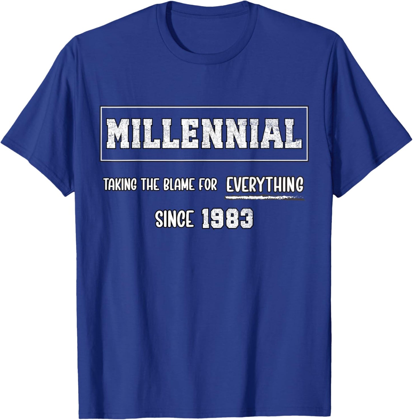 Funny Millennial 1983 Birth Year Humour Joke Generation Meme T-Shirt - T-Shirt | Royal