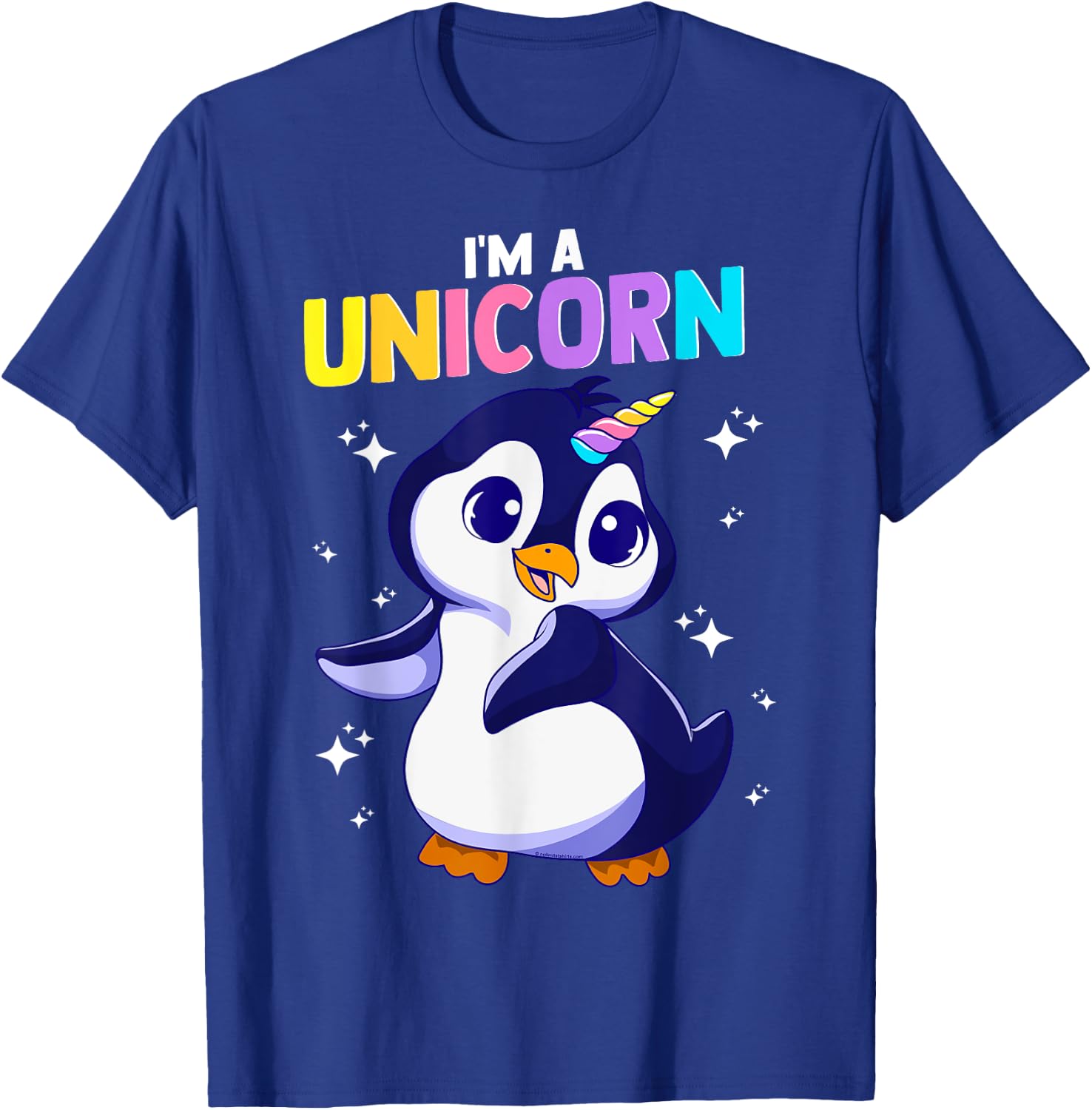 I'm a Unicorn Happy Penguin with Unicorn Horn Funny Kawaii T-Shirt - T-Shirt | Royal