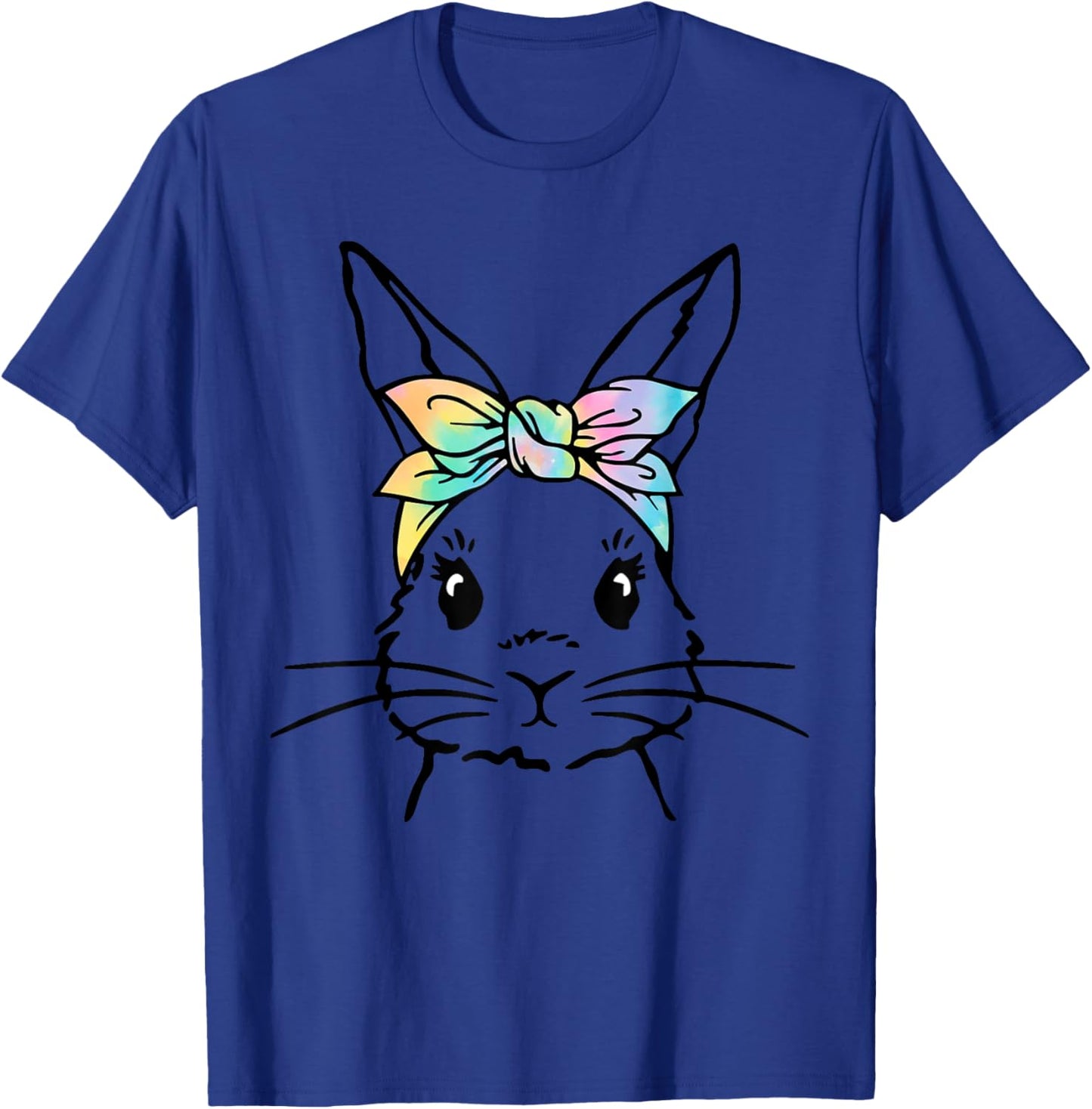 Cute Bunny Face Tie Dye Rabbit Easter Day Women Girls Kids T-Shirt - T-Shirt | Royal