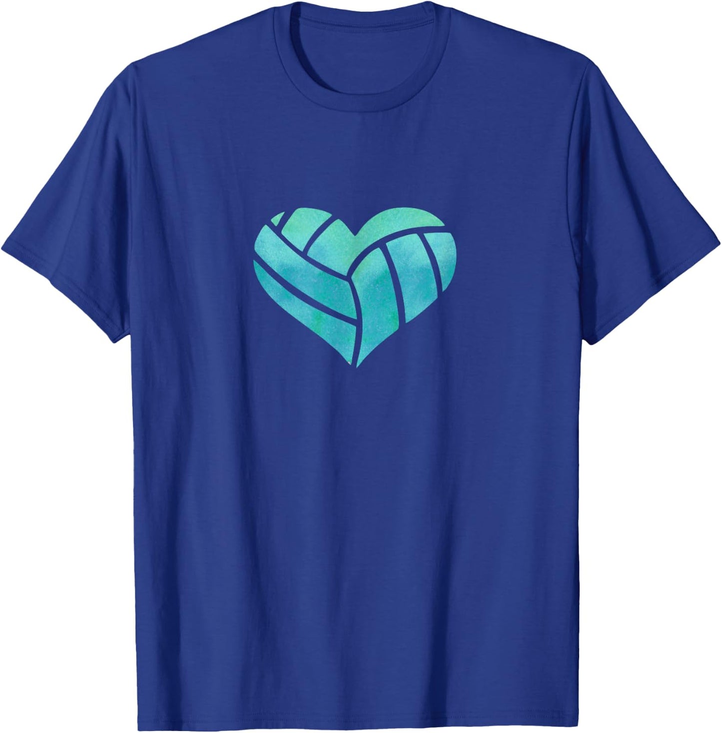 Volleyball Heart Teal Watercolor Gift a Girl T-Shirt - T-Shirt | Royal