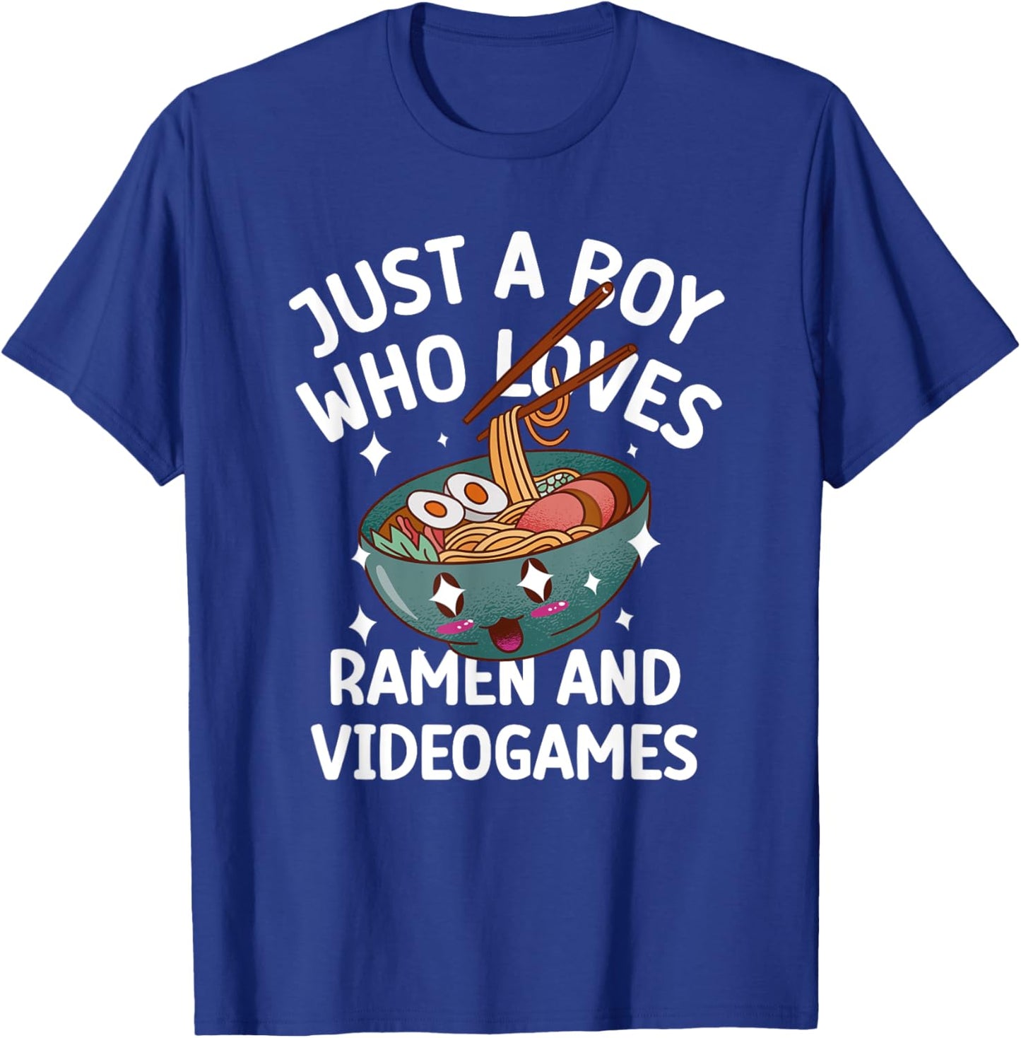 Just a boy who Loves Ramen & Video Games Funny T-Shirt - T-Shirt | Royal