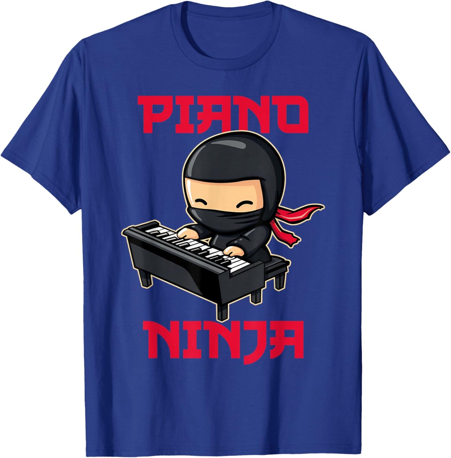 Piano Ninja Funny Cute Kawaii Music Musician Pianist T-Shirt - T-Shirt | Royal