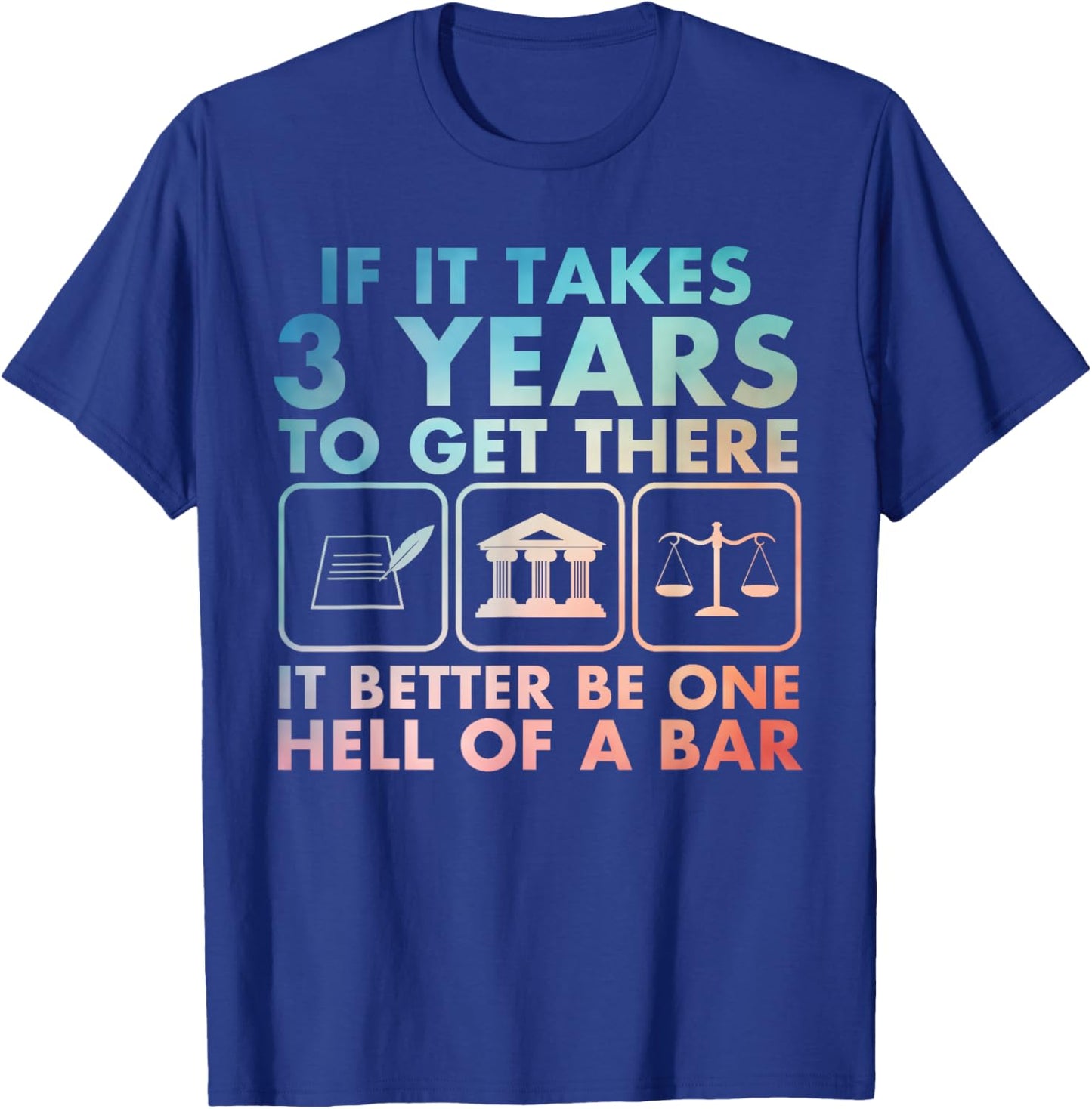 Law Student Art Women Lawyer Law School Bar Exam T-Shirt - T-Shirt | Royal
