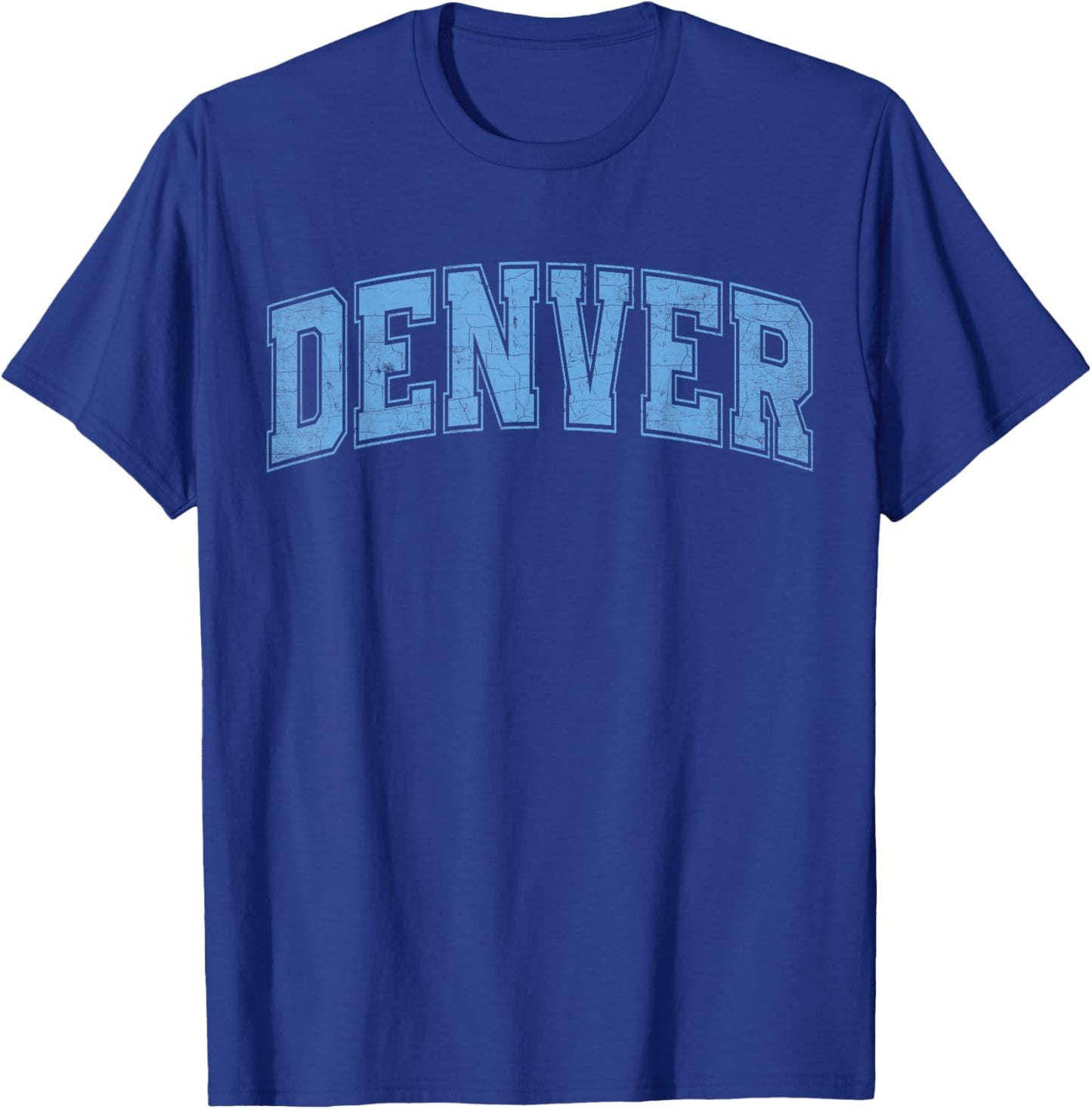 Denver Light Blue Vintage Style Retro Text T-Shirt - T-Shirt | Royal