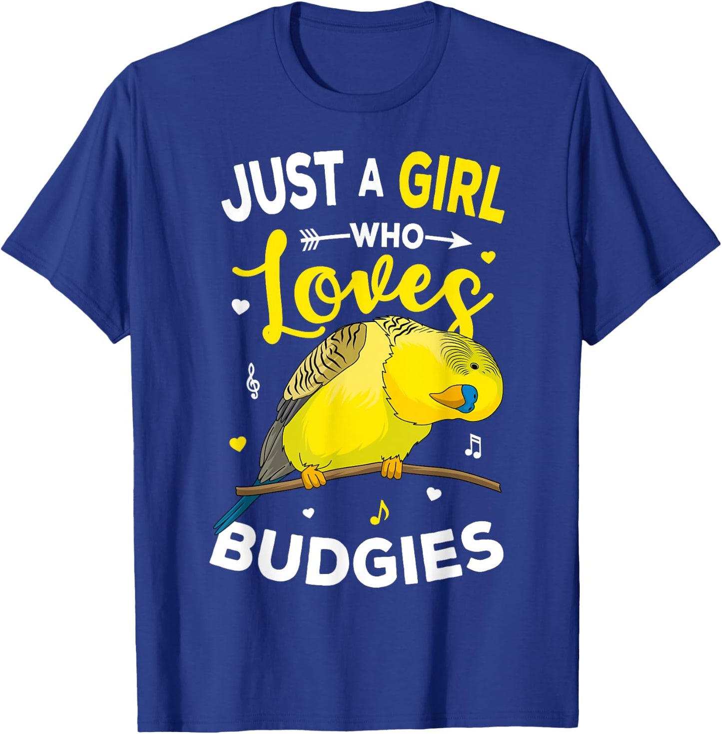 Just A Girl Who Loves Budgies Parakeet Budgerigar Girls Gift T-Shirt - T-Shirt | Royal