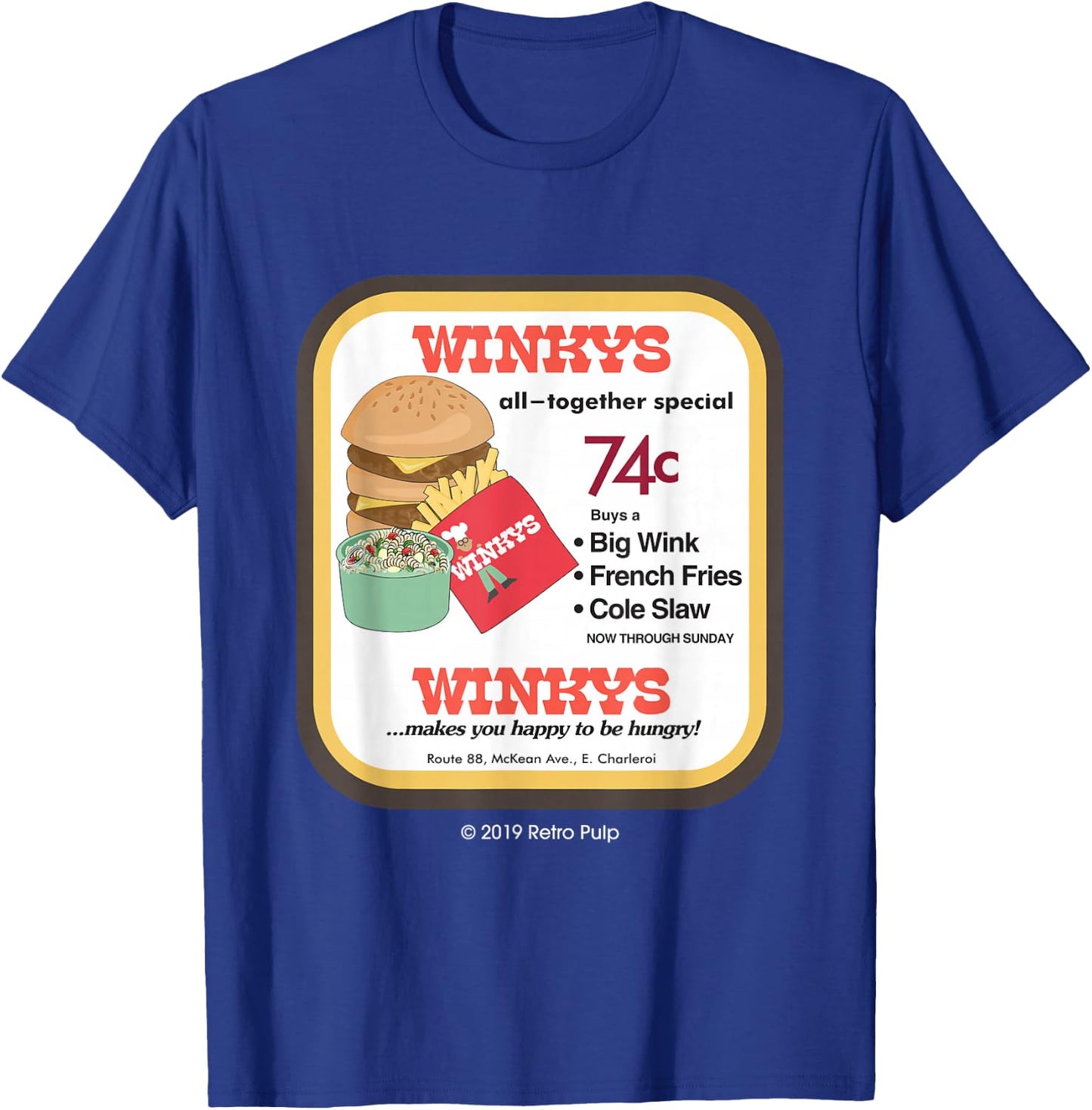 Winky's Hamburgers Winkys Pittsburgh Restaurant T Shir T-Shirt - T-Shirt | Royal