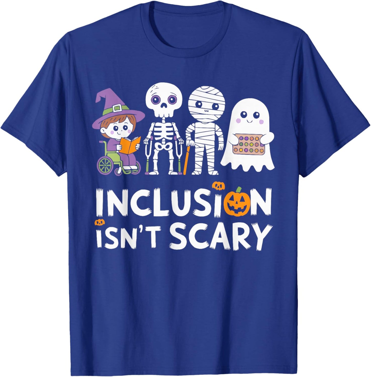 Inclusion Halloween Autism Spooky Inclusivity Trick Or Treat T-Shirt - T-Shirt | Royal