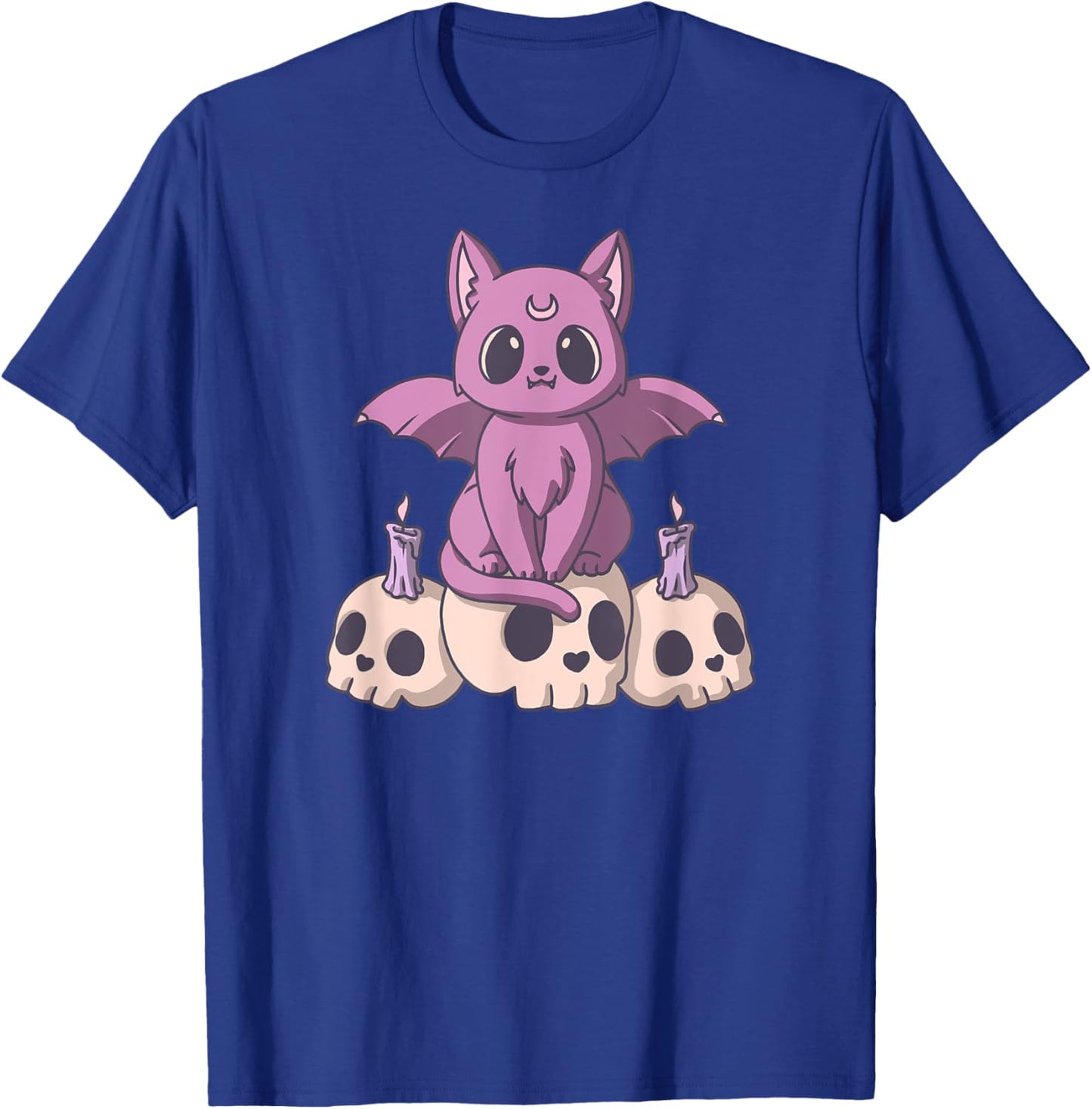 Pastel Goth Satanic Demon Cat And Skull Anime Kawaii Women T-Shirt - T-Shirt | Royal