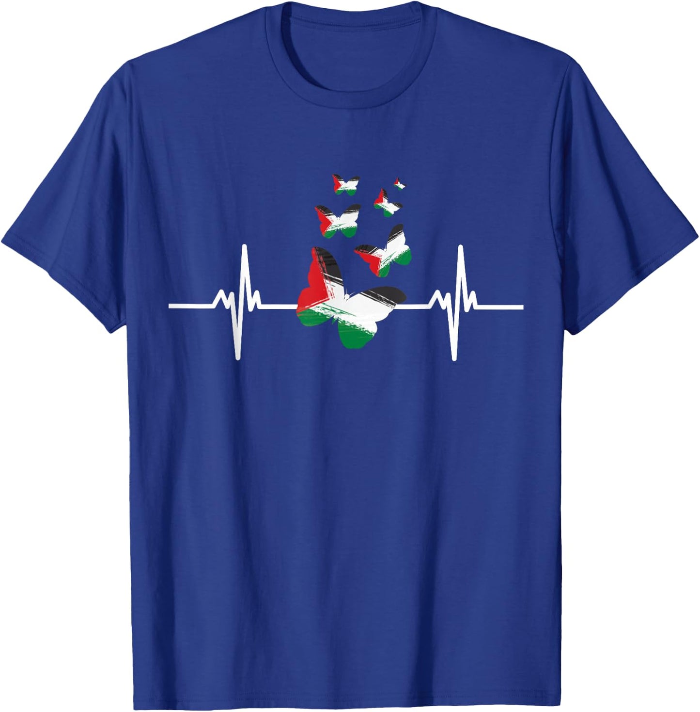 Palestinians Girls Butterflies Palestine Map Colors T-Shirt - T-Shirt | Royal