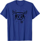 Y2K 90s Cat with Headphone Headset T-Shirt - T-Shirt | Royal