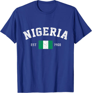 Nigeria Est. 1960 Nigerian Flag Independence Day T-Shirt - T-Shirt | Royal