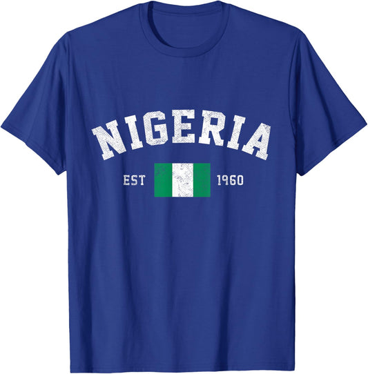 Nigeria Est. 1960 Nigerian Flag Independence Day T-Shirt - T-Shirt | Royal