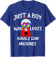Just A Boy Who Loves Bubble Gum Machines Gumball T-Shirt - T-Shirt | Royal