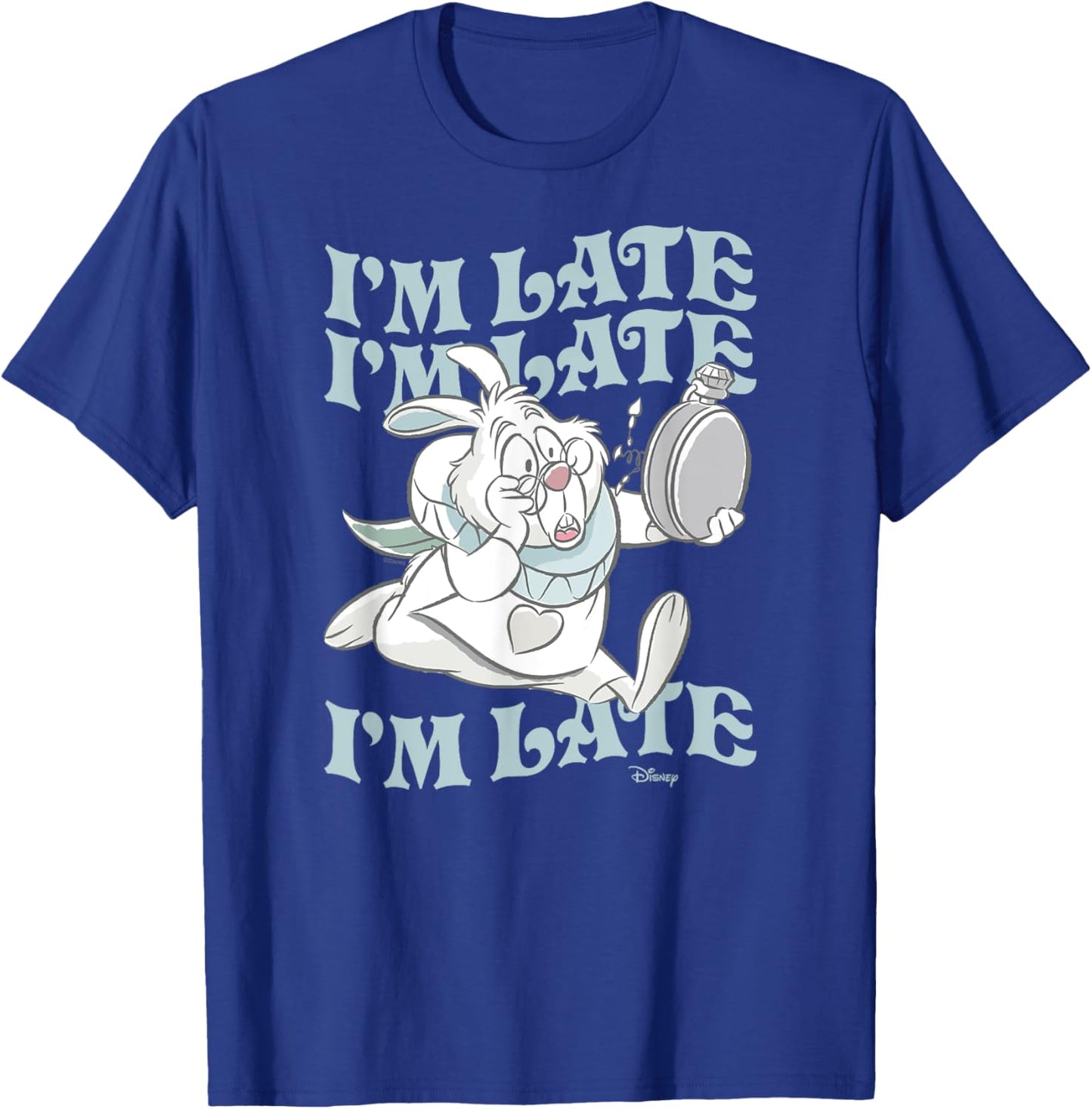 Alice In Wonderland - I'm Late White Rabbit T-Shirt - T-Shirt | Royal