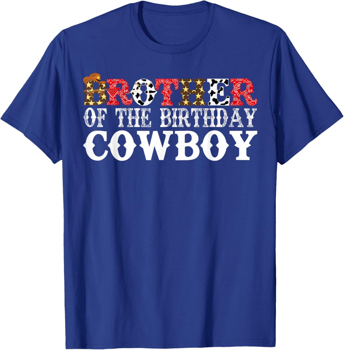 Brother 1st First Birthday Kids Cowboy Western Rodeo Party T-Shirt - T-Shirt | Royal