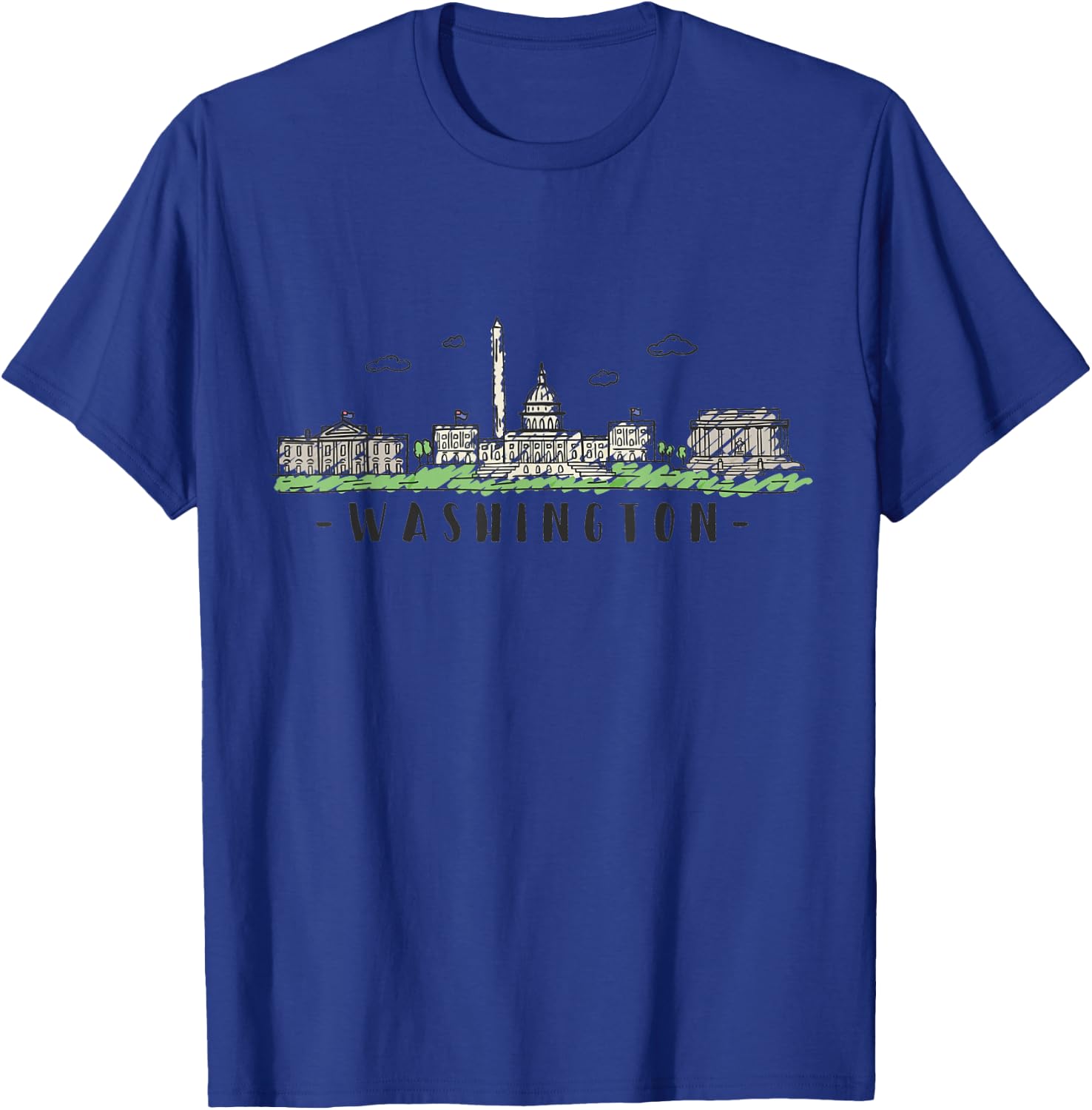 Washington DC Skyline Vintage T-Shirt - T-Shirt | Royal