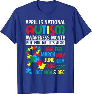 April is National Autism Awareness Month T Shirt Gift T-Shirt - T-Shirt | Royal