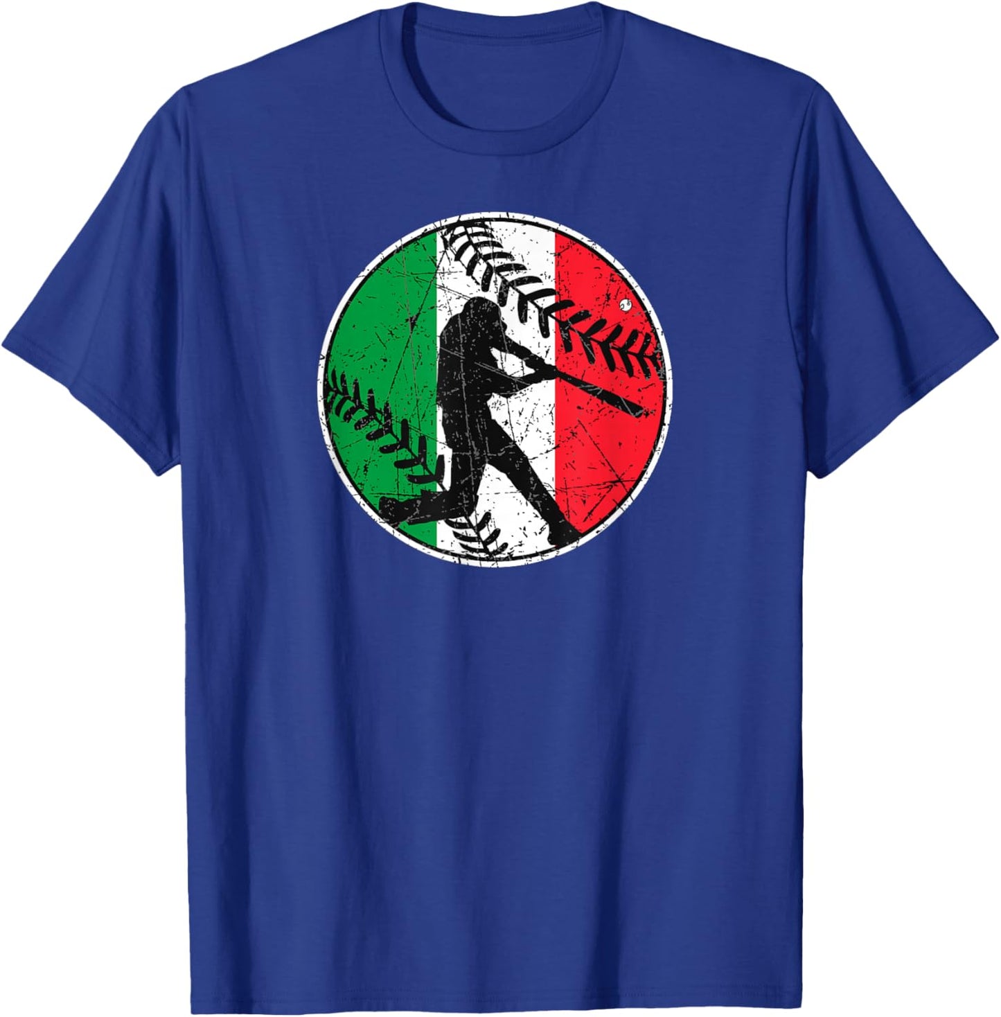 Italian Flag Baseball Hitter Italy Flag T-Shirt - T-Shirt | Royal
