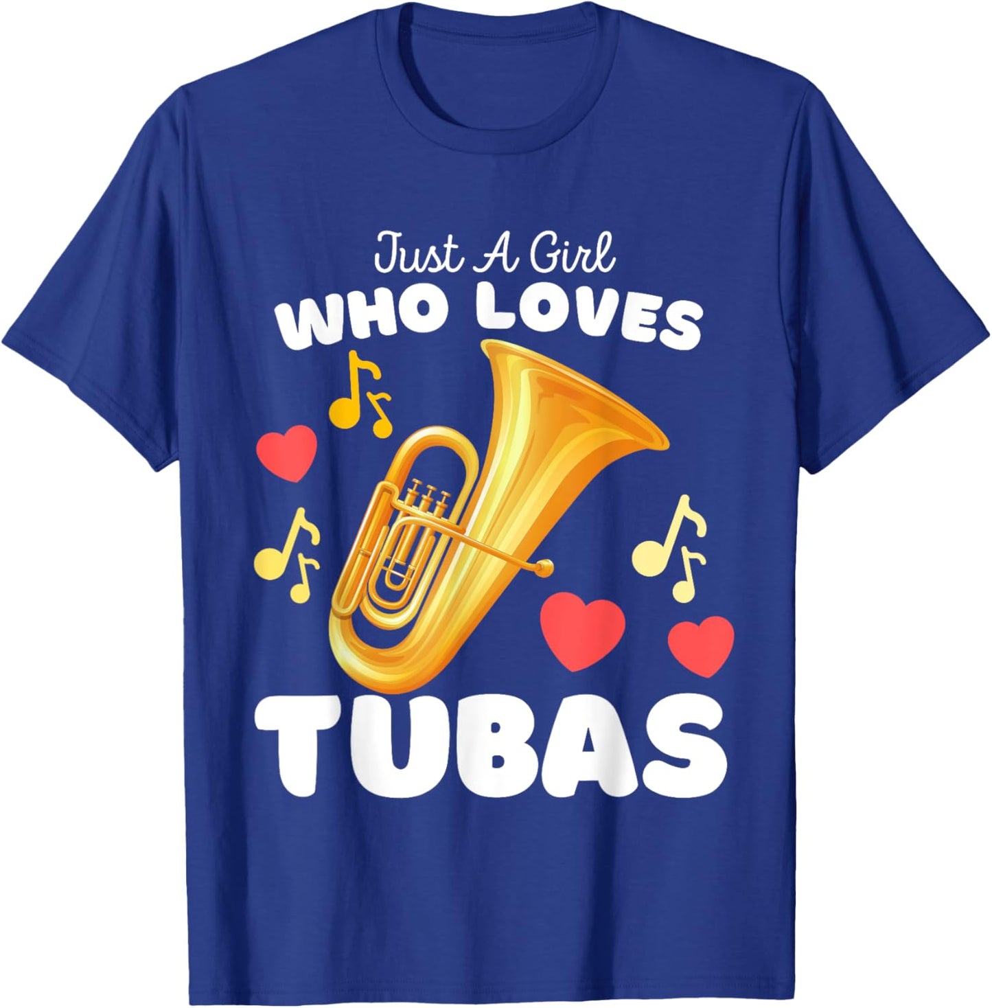 Just A Girl Who Loves Tubas - Cute Girls Tuba T-Shirt - T-Shirt | Royal