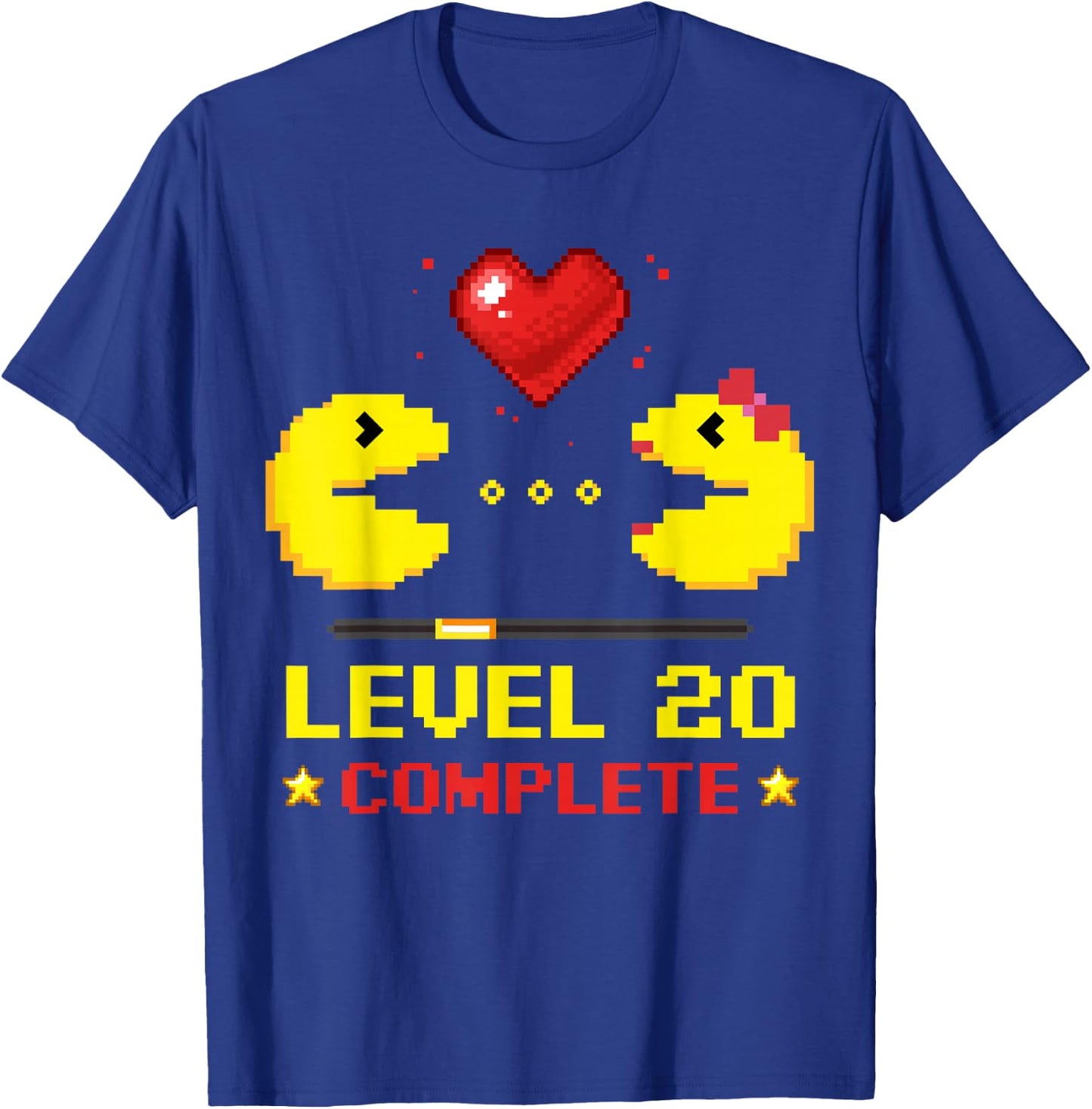 Level 20 Complete Gamers 20th Wedding Anniversary Valentines T-Shirt - T-Shirt | Royal